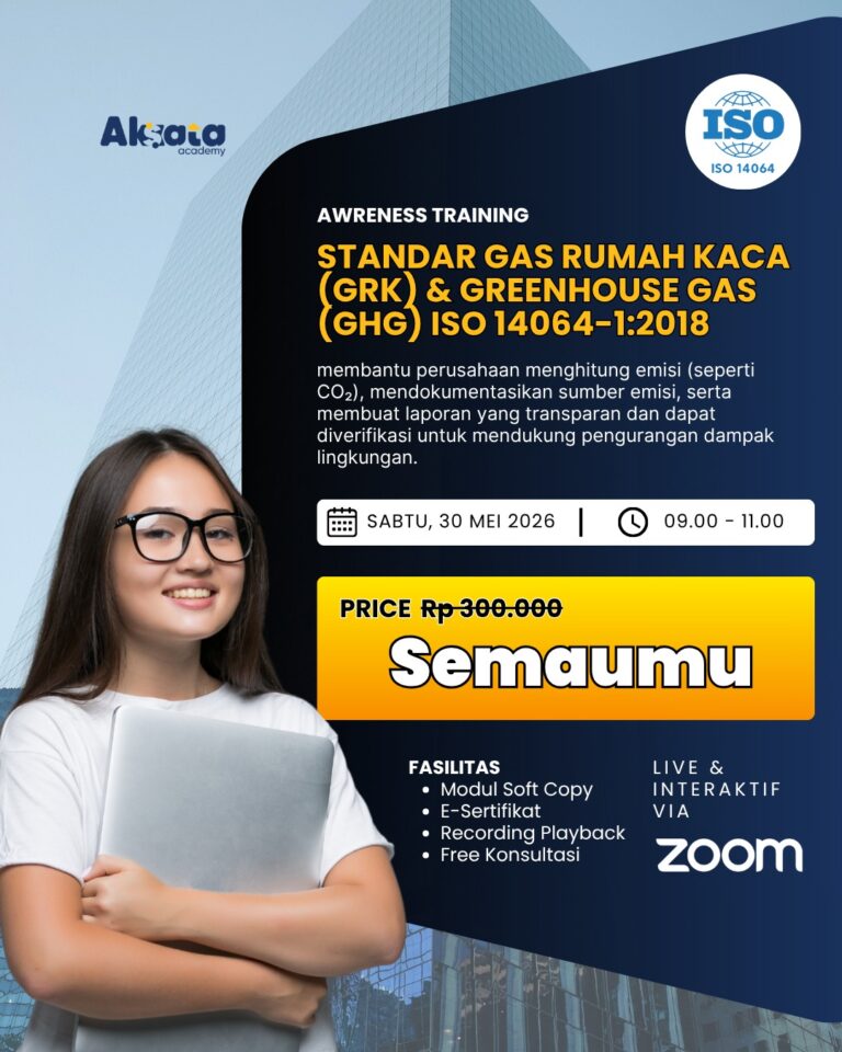 Poster Awareness Training ISO 14064 Aksata Academy Standar Gas Rumah Kaca