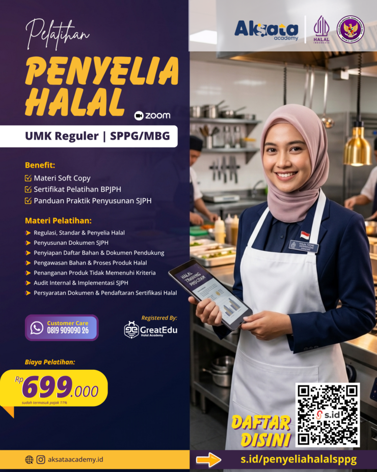 Pelatihan Penyelia Halal UMK Reguler SPPG