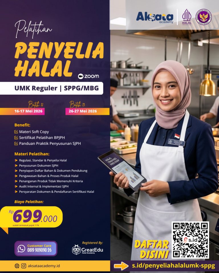 poster pelatihan penyelia halal sppg mbg umk reguler